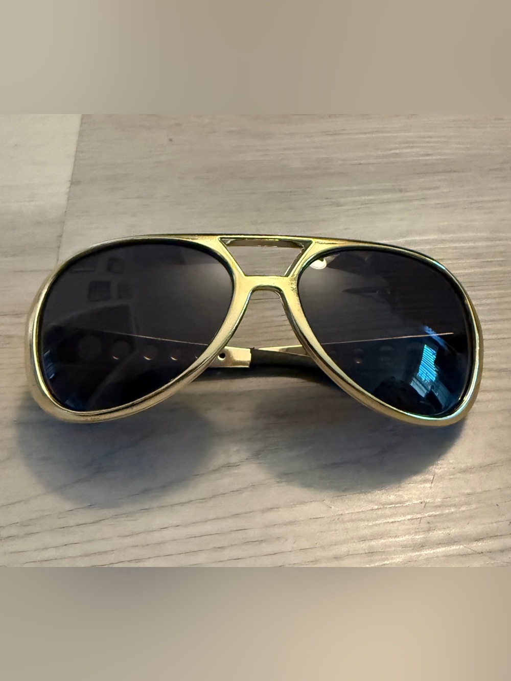 Sunglasses Aviator Oversized Gold Retro Disco 70s Elvis  Costume Halloween